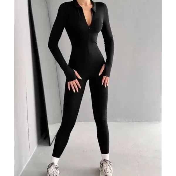 Parmak geçmeli body tulum