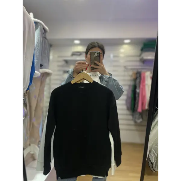 Şardonlu düz basic sweat