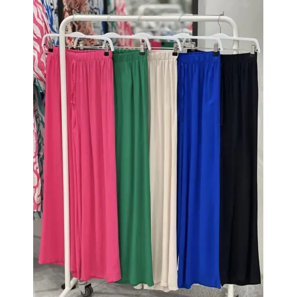 Tensel kumaş beli lastikli palazzo