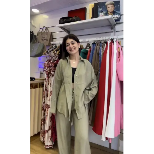 Tensel kumaş premium gömlekli takım