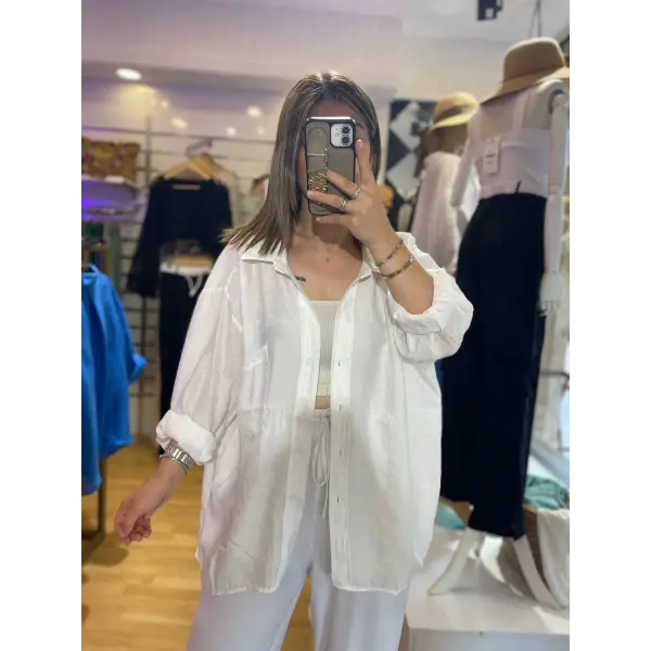 Oversize Düşük Omuz Gömlek