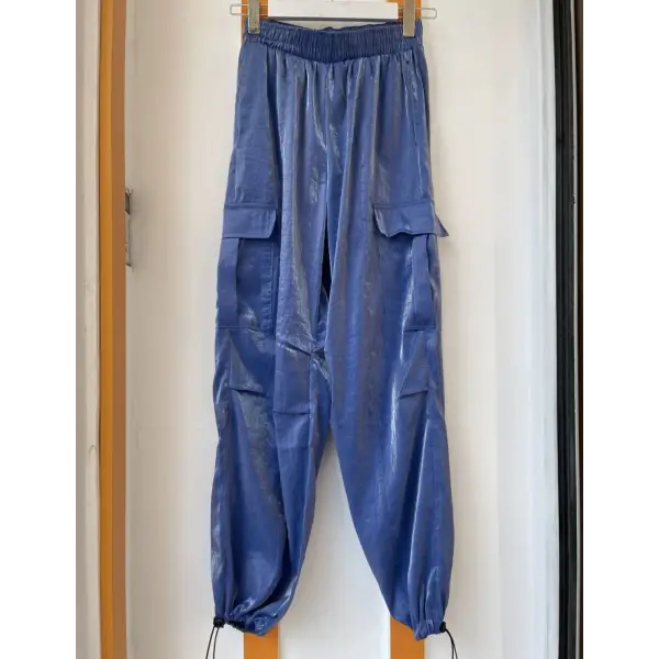 Tensel parlak kumaş pantolon