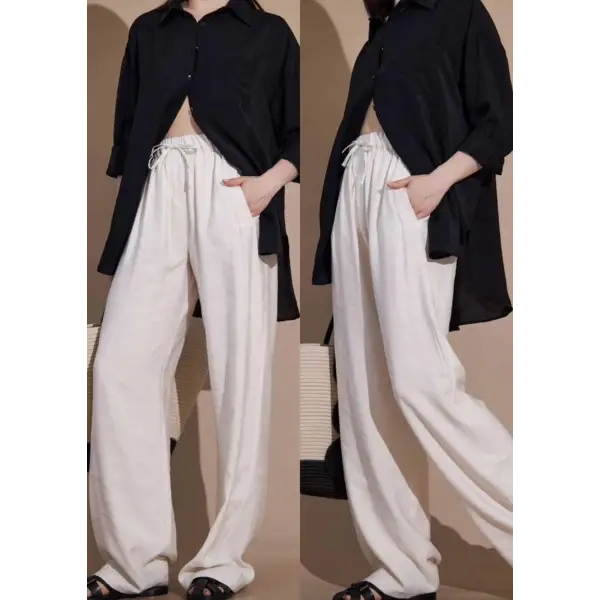 Yüksek bel tensel kumaş palazzo