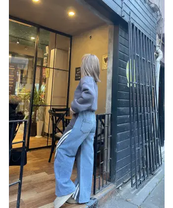 ATE tasarım denim detaylı takım