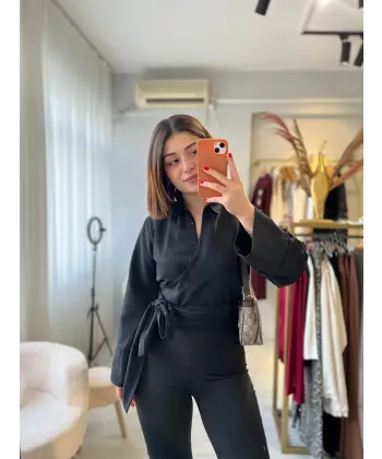 Bağlama detaylı orj marka gömlek