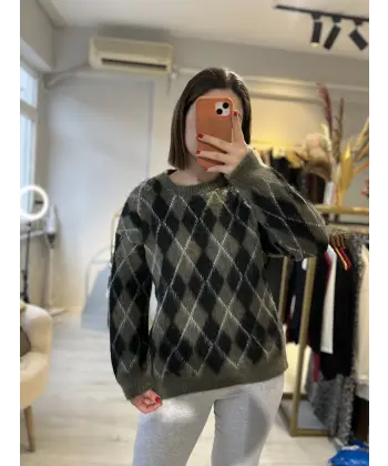 Baklava desen yumoş kazak