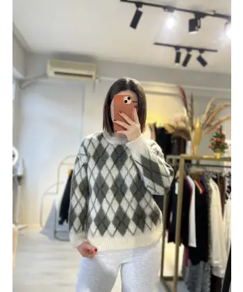 Baklava desen yumoş kazak