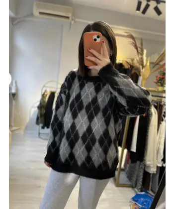 Baklava desen yumoş kazak