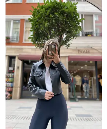 Biker Mat Deri Ceket