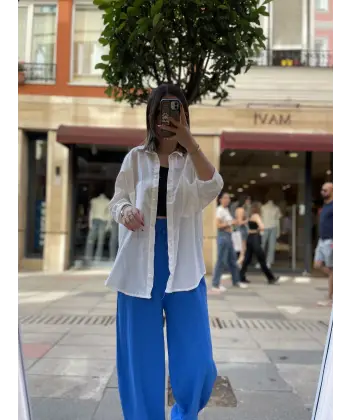 Çift Cepli Keten Gömlek