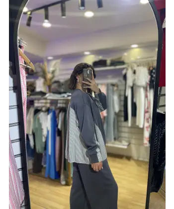 Gömlek detaylı premium modal kumaş takım