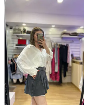 Kemerli pileli füme kot etek