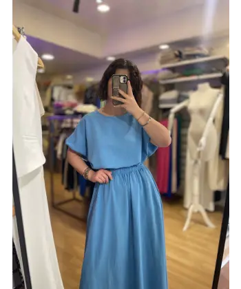 Keten mavi etekli takım