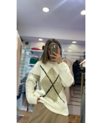 Orj Marka Baklava Desenli Kazak