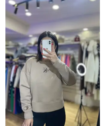 Orj marka nakışlı şardonlu sweat