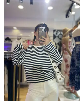 Oversize Çizgili Basic