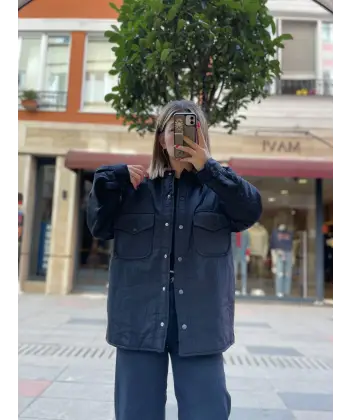 Oversize Siyah Mevsimlik Ceket