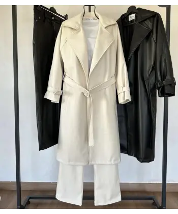 Premium Taş Deri Trenç