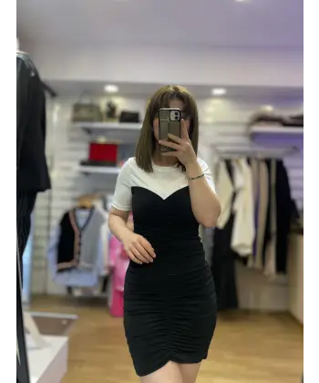 Sandy kalp yaka tasarım elbise