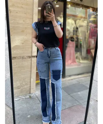 Tasarım denim ikili takım