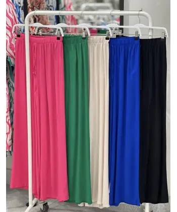 Tensel kumaş beli lastikli palazzo