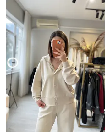 Yeni sezon tasarım çıt çıt detaylı eşofman takımı