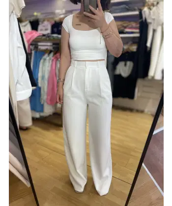 ZR etiketli premium palazzo pantolon