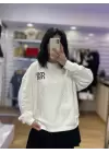 Beyaz taş detaylı marka model sweat