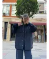 Oversize Siyah Mevsimlik Ceket