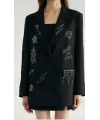 Tasarım taş detaylı blazer ceket