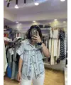 Yeni sezon oversize denim yelek