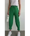 Yeşil Gofre Şalvar Pantolon