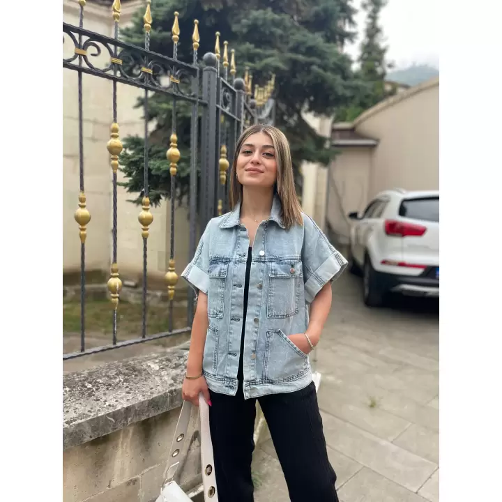 Denim Oversize Yelek