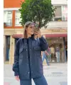 Oversize Siyah Mevsimlik Ceket