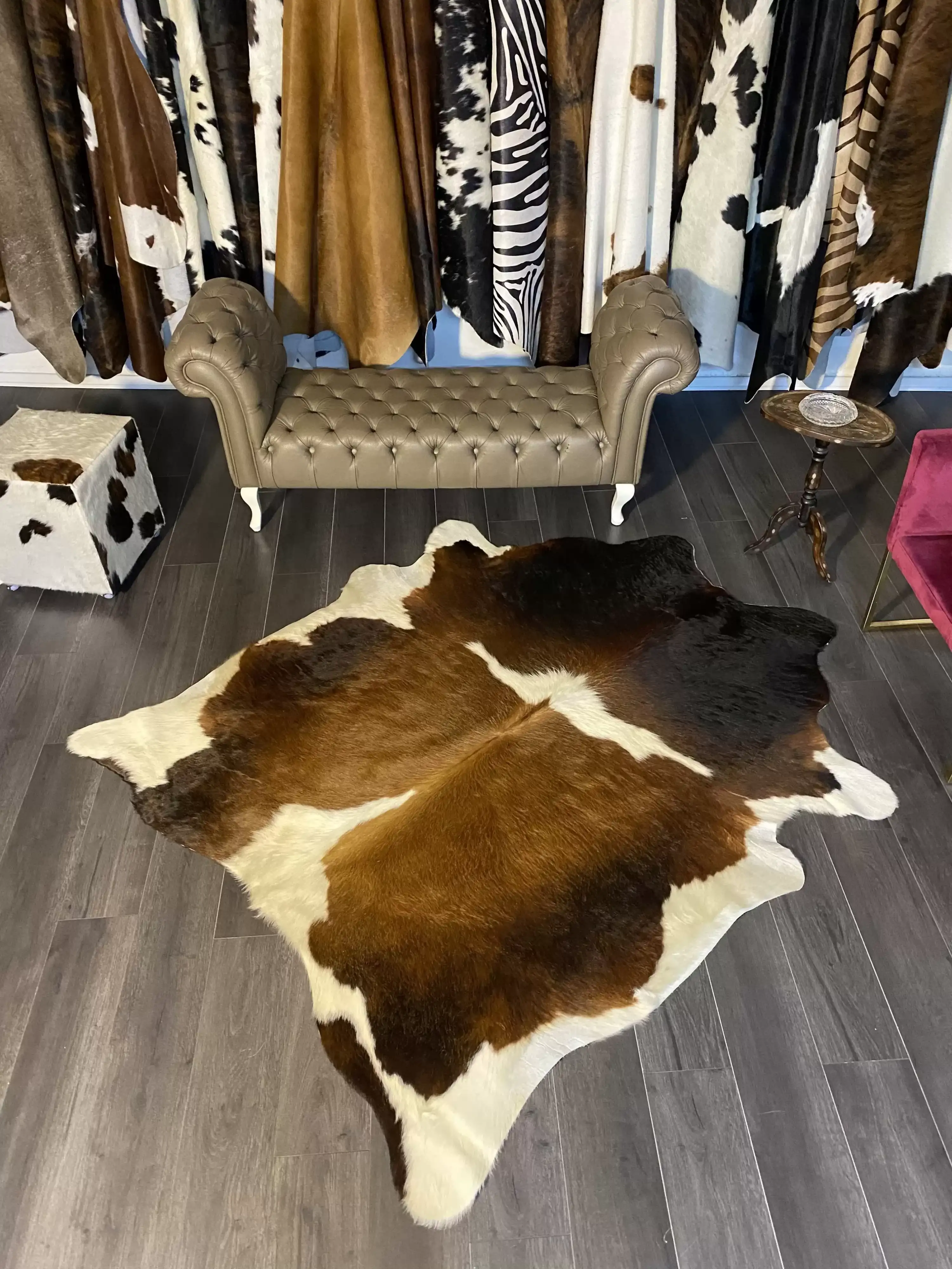 HAKİKİ DERİ DANA POSTU KAHVE - BEYAZ 165 x 210 - 0801000144