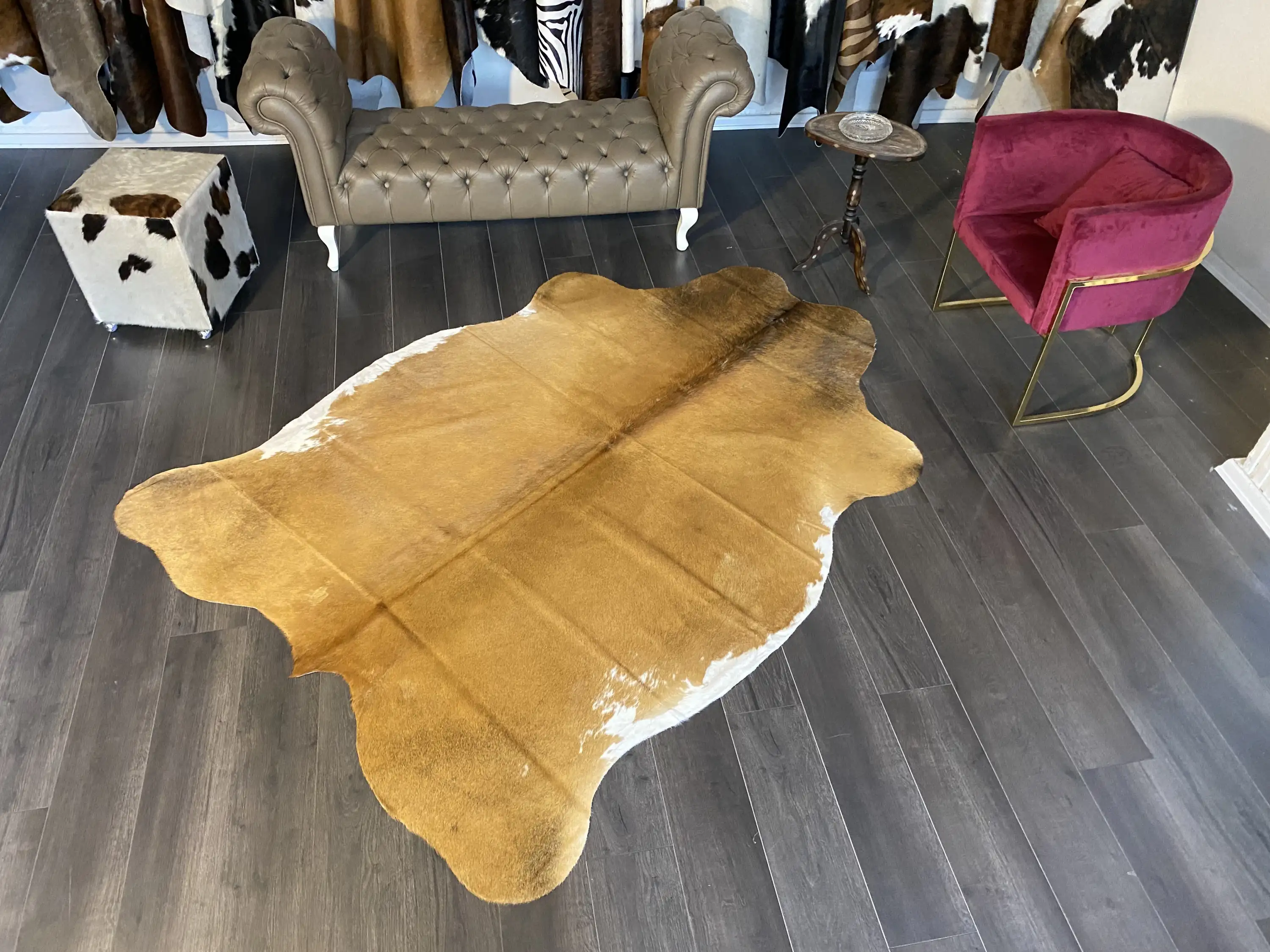 HAKİKİ DERİ DANA POSTU KAHVE - BEYAZ 170 x 235 - 0801000125