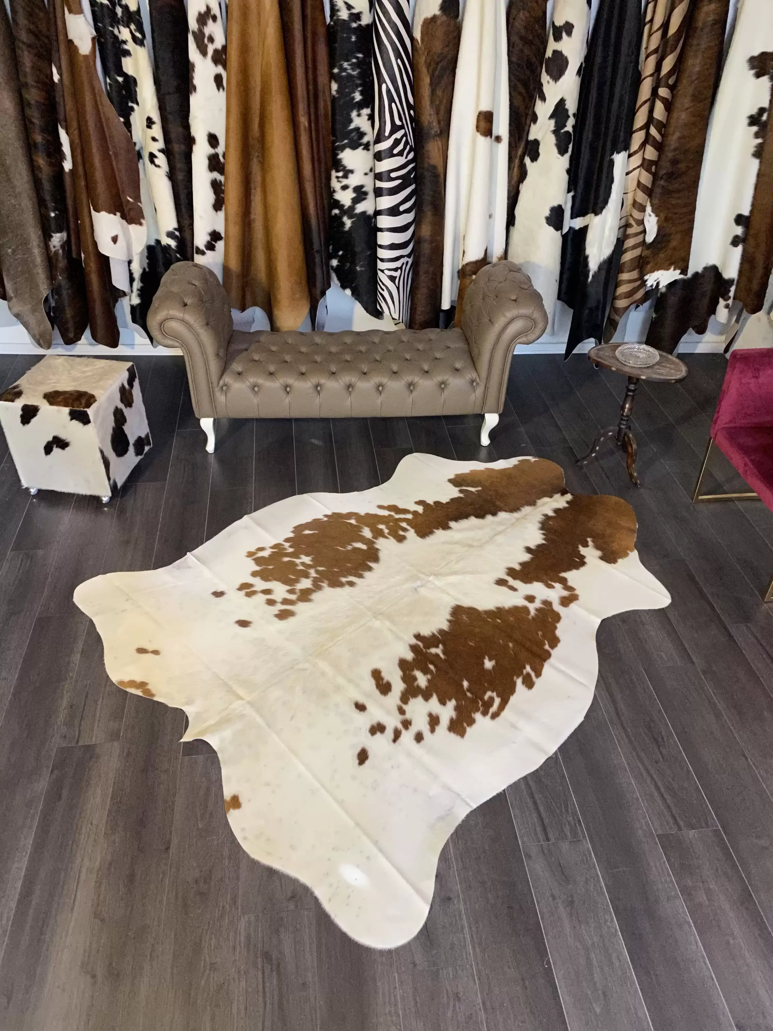 HAKİKİ DERİ DANA POSTU KAHVE - BEYAZ 175 x 215 - 0801000096