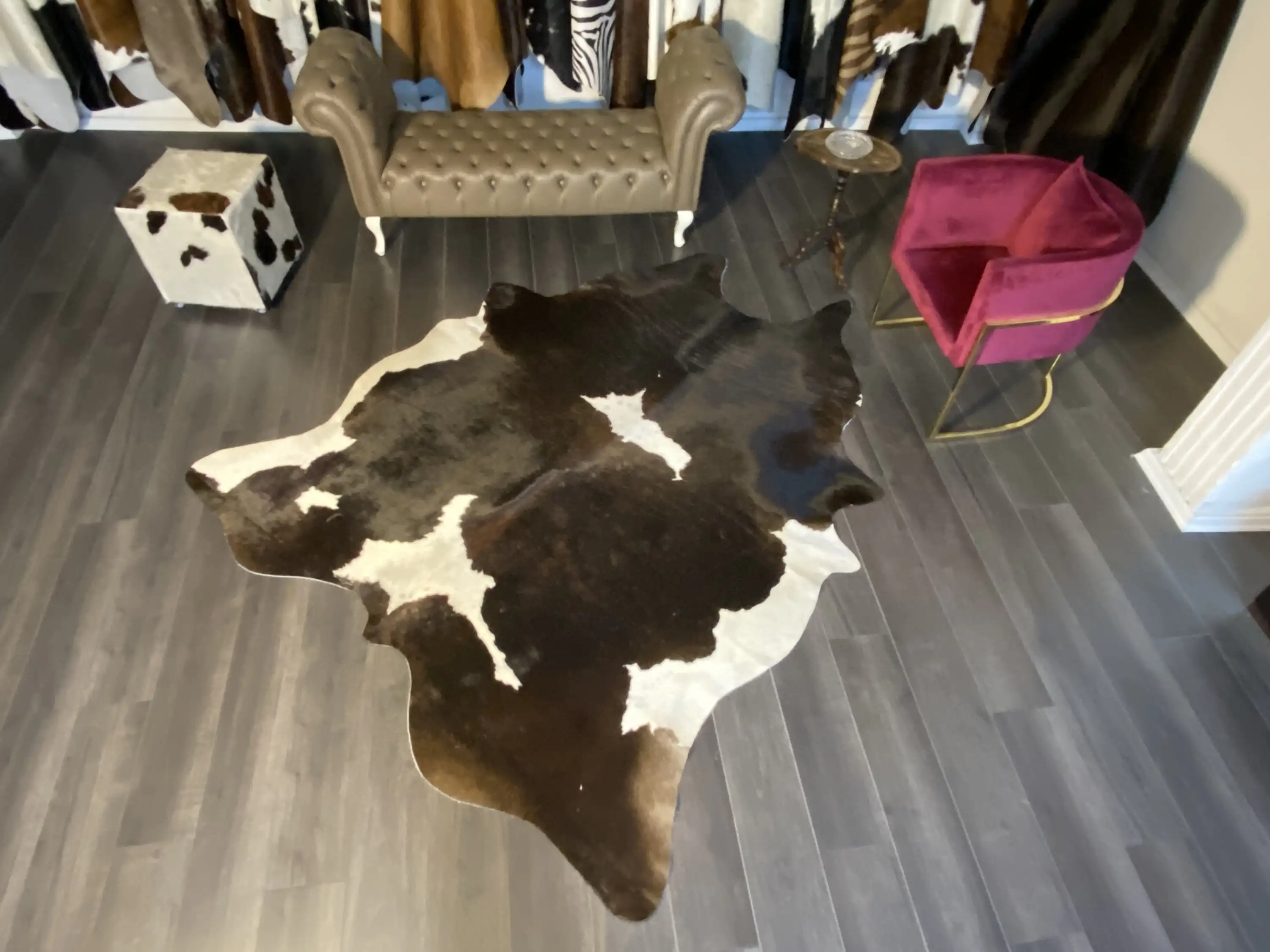 HAKİKİ DERİ DANA POSTU KAHVE - BEYAZ 205 x 245 - 0801000147