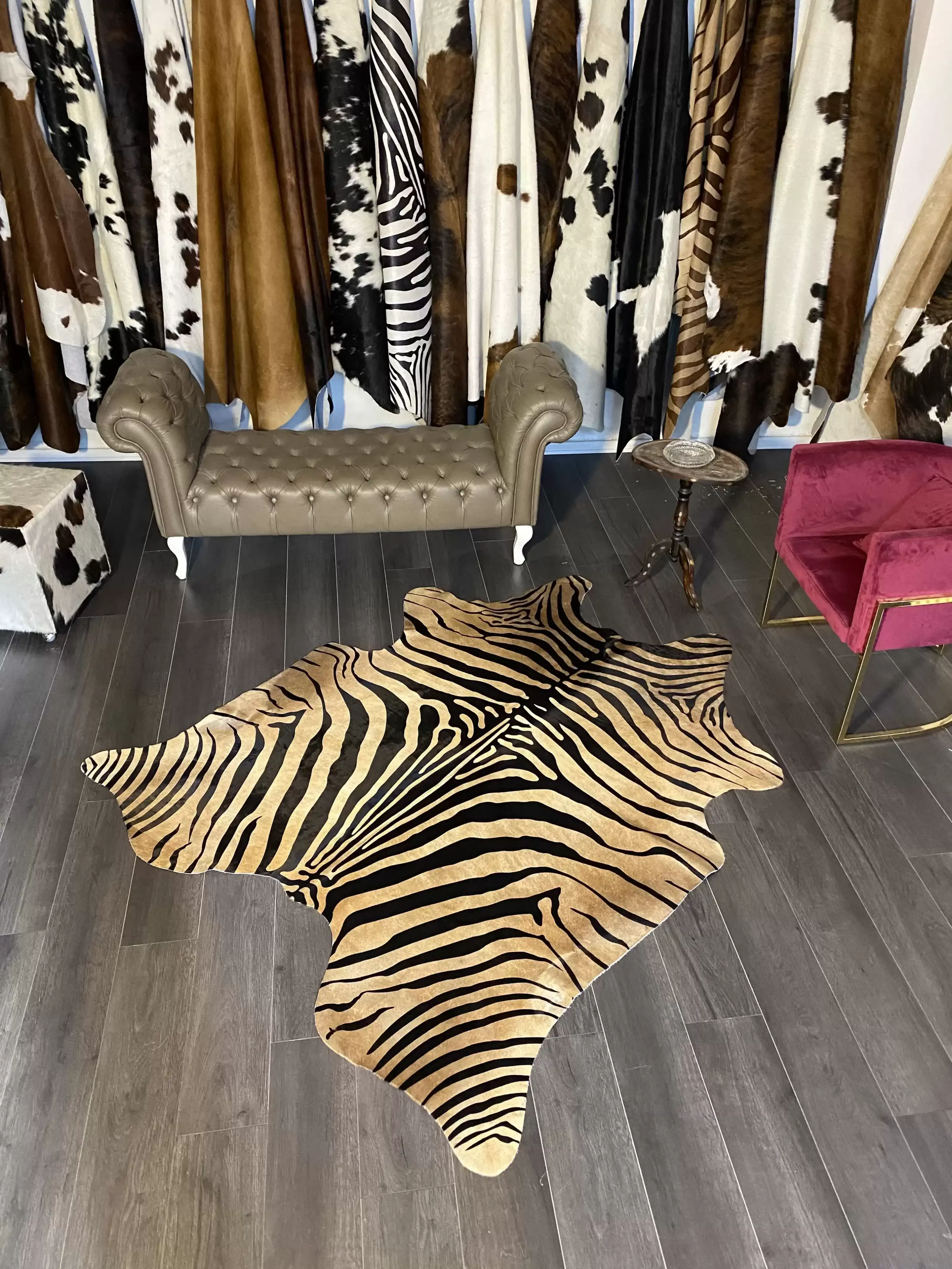 HAKİKİ DERİ DANA POSTU KAHVE ZEBRA 170 x 205 - 1101000046