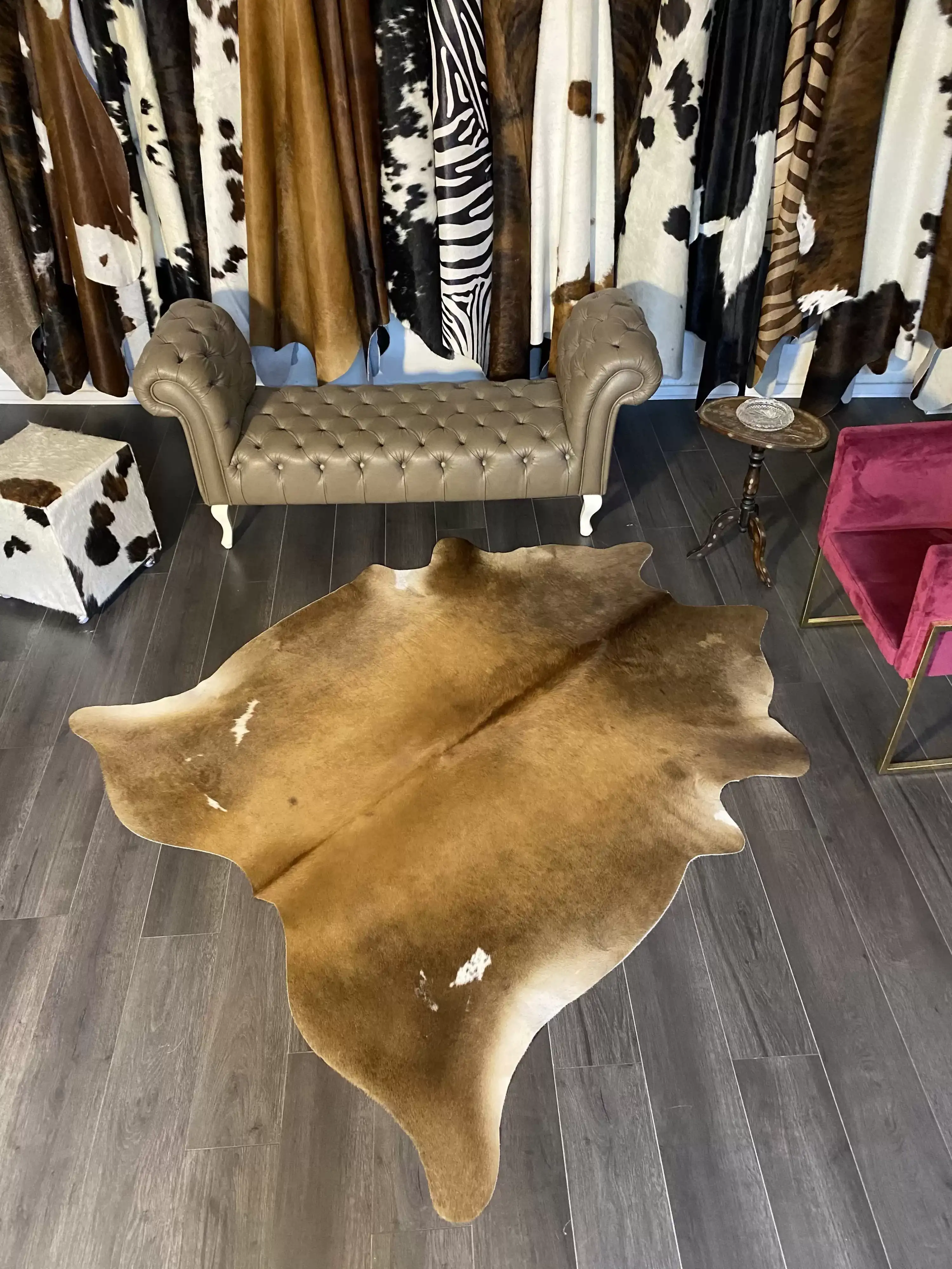 HAKİKİ DERİ DANA POSTU MIX KAHVE 180 x 205 - 1001000025