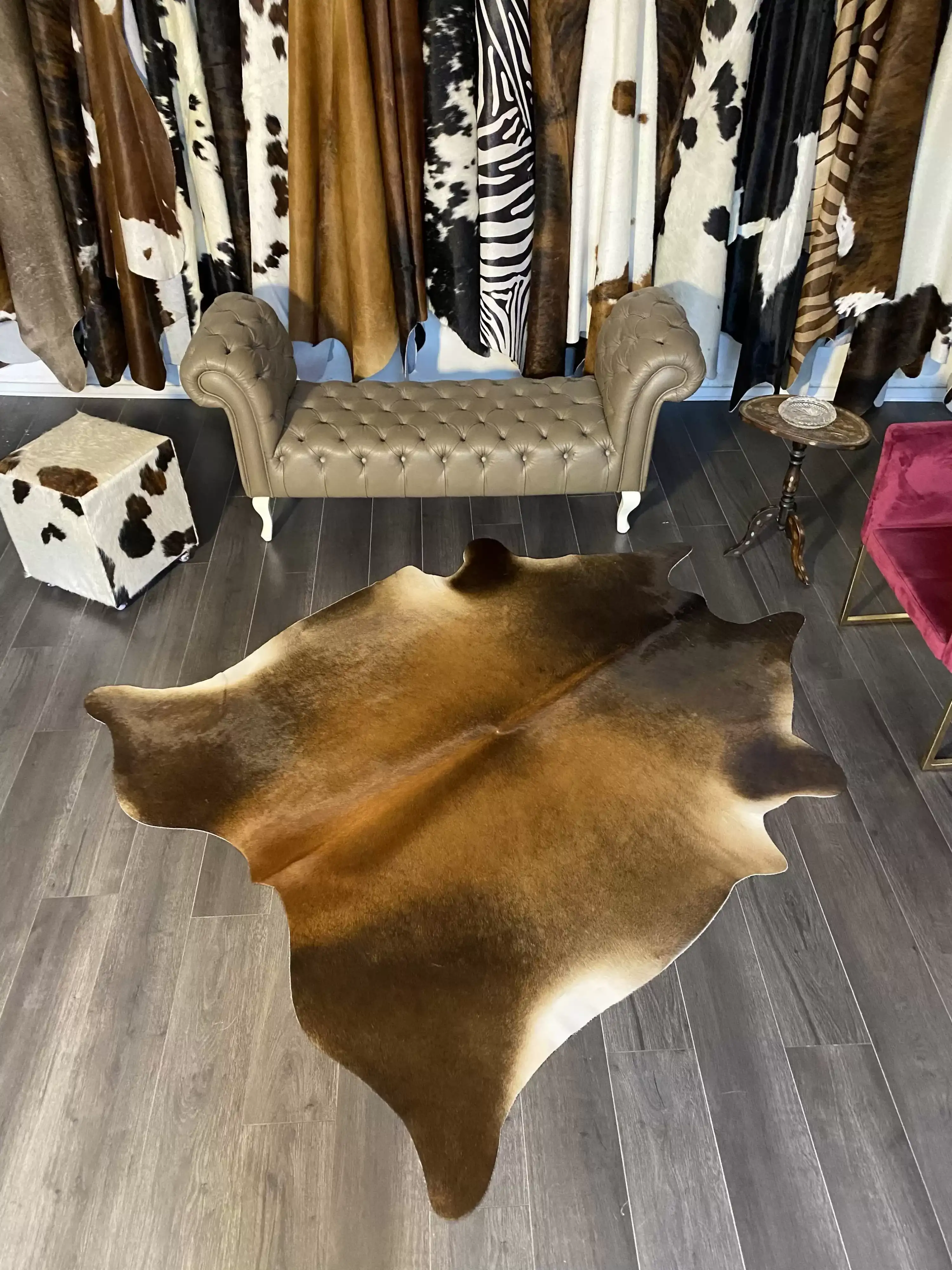 HAKİKİ DERİ DANA POSTU MIX KAHVE 185 x 210 - 1001000042