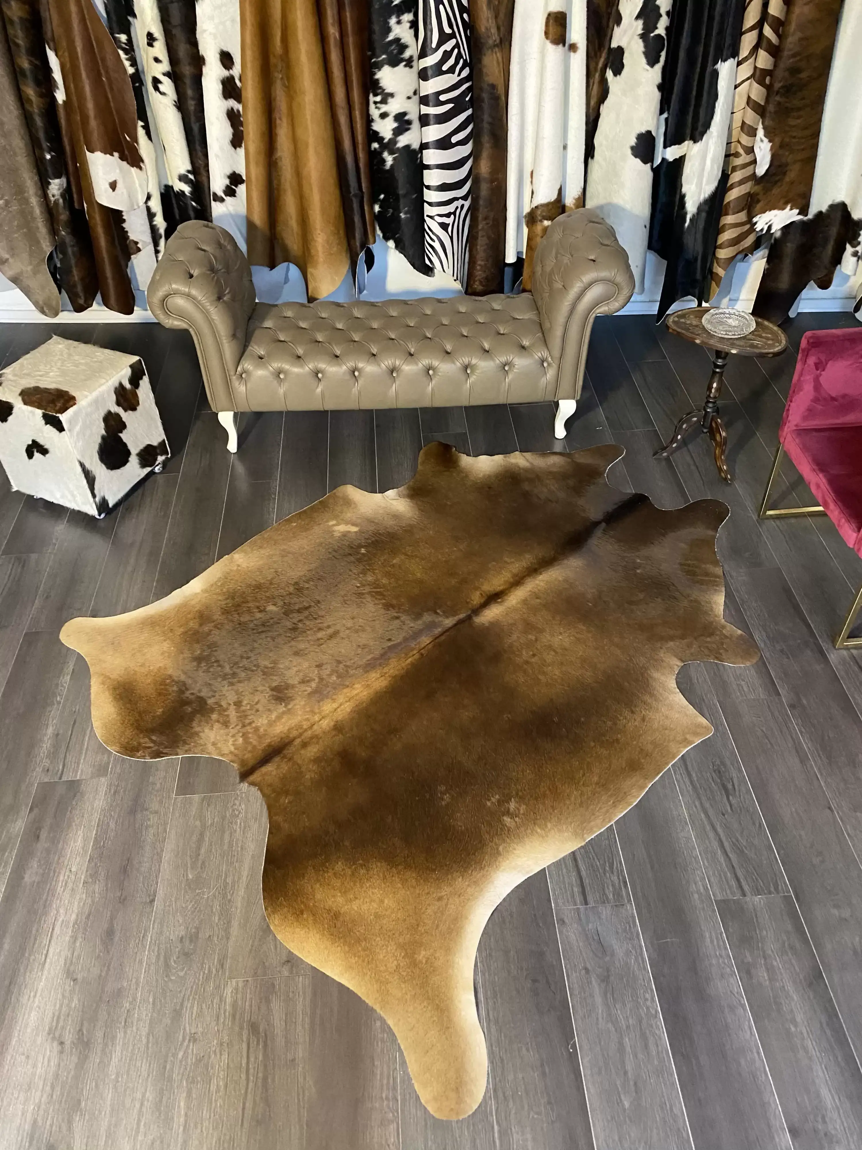 HAKİKİ DERİ DANA POSTU MIX KAHVE 185 x 220 - 1001000041