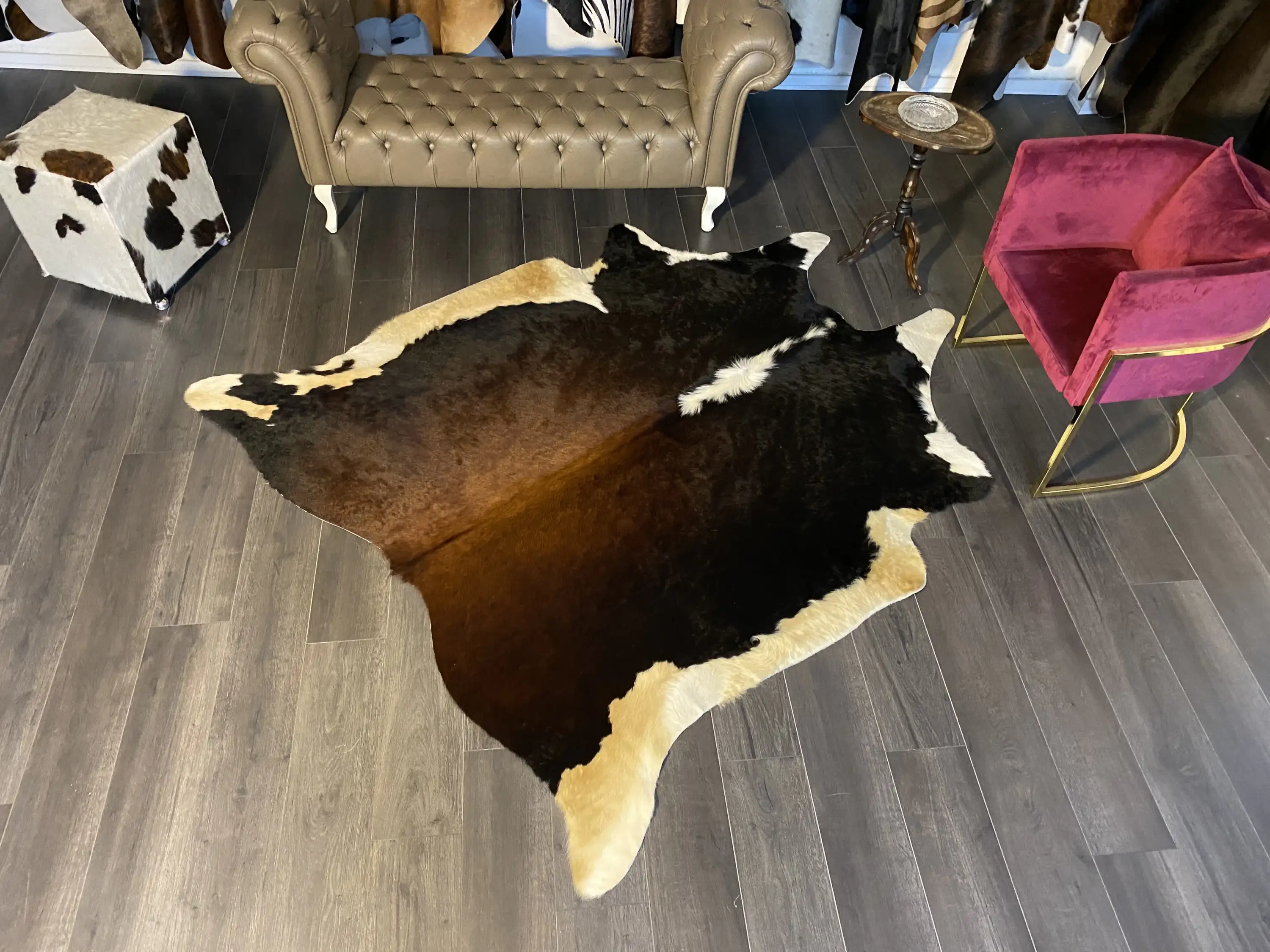 HAKİKİ DERİ DANA POSTU MIX KAHVE 190 x 220 - 1001000118