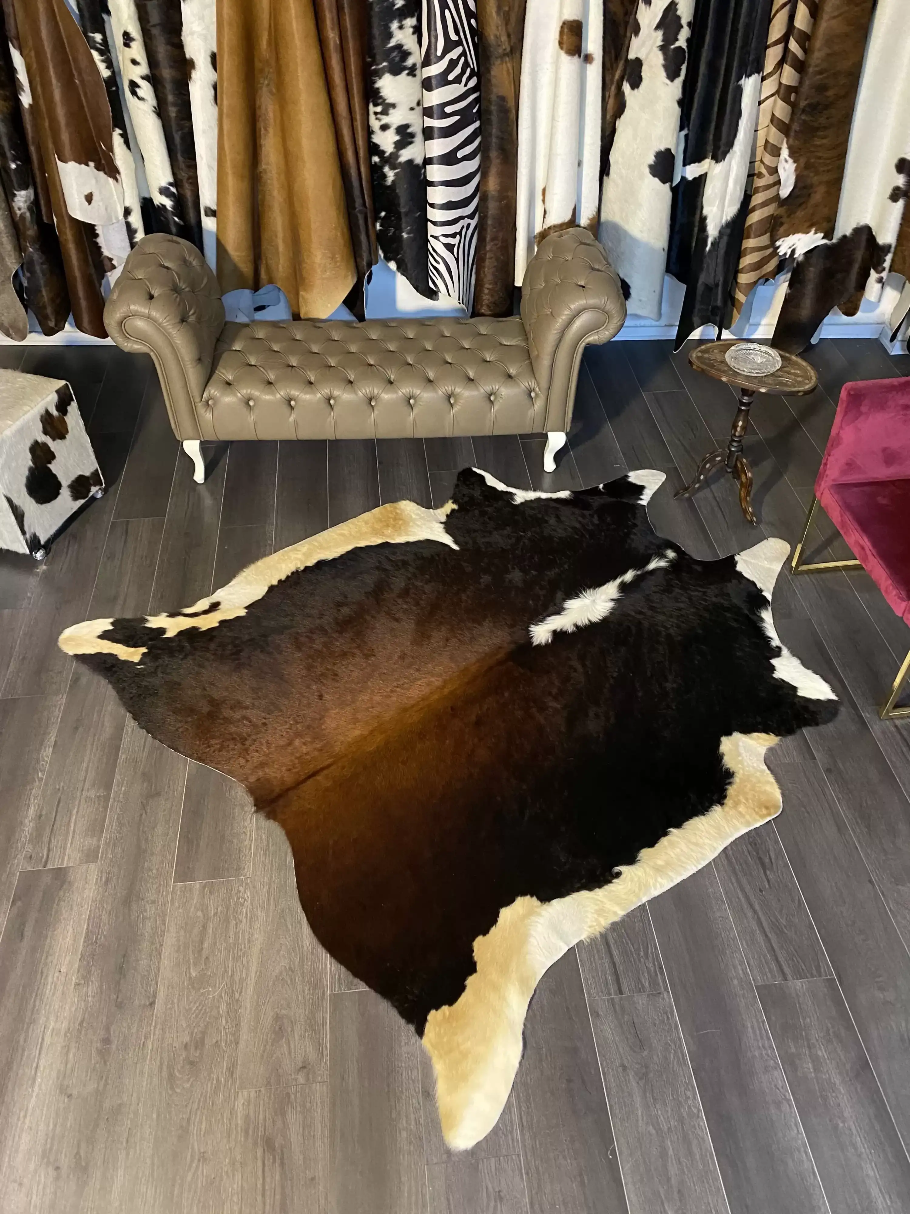 HAKİKİ DERİ DANA POSTU MIX KAHVE 190 x 220 - 1001000118