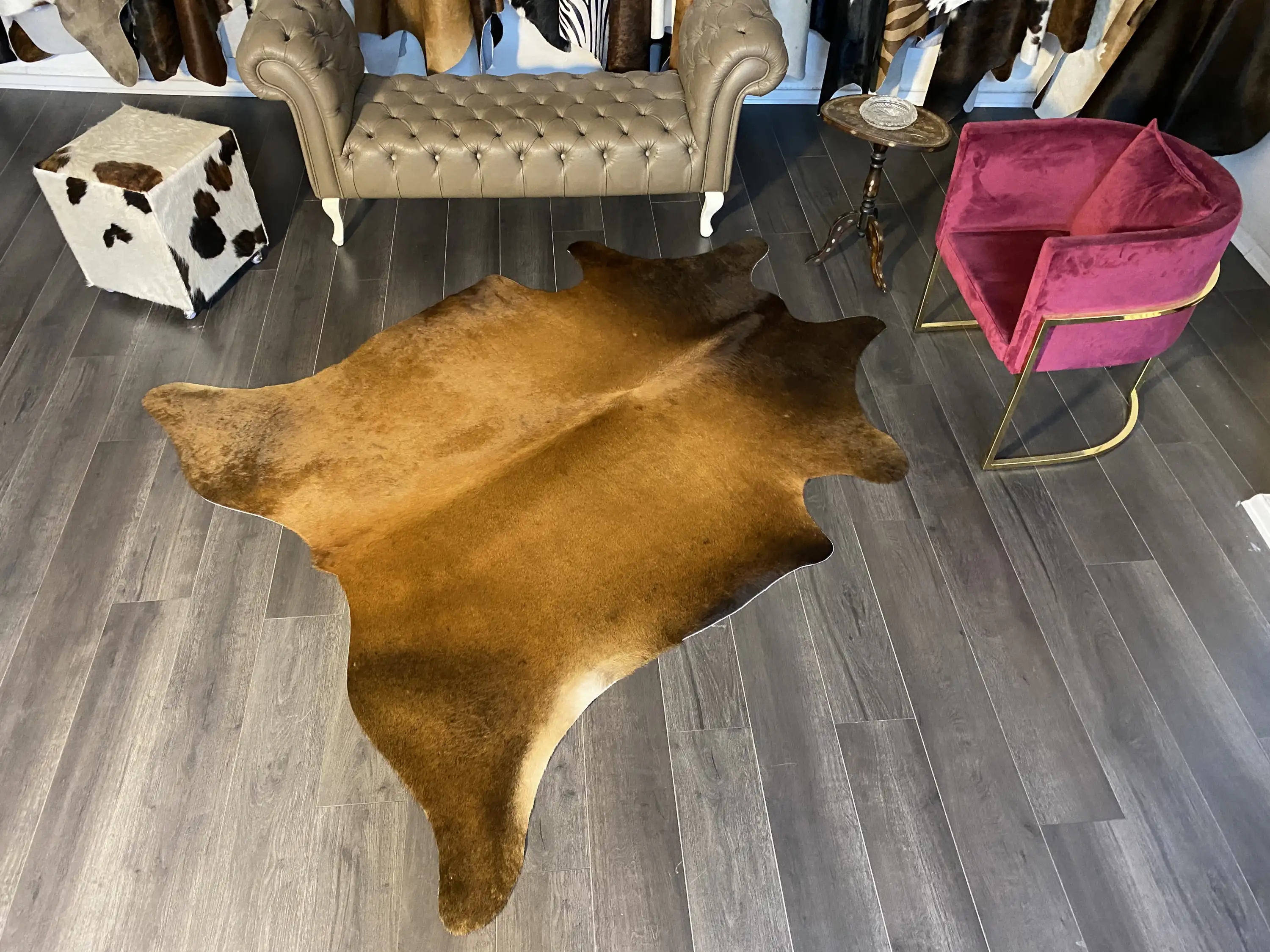 HAKİKİ DERİ DANA POSTU MIX KAHVE 190 x 225 - 1001000076