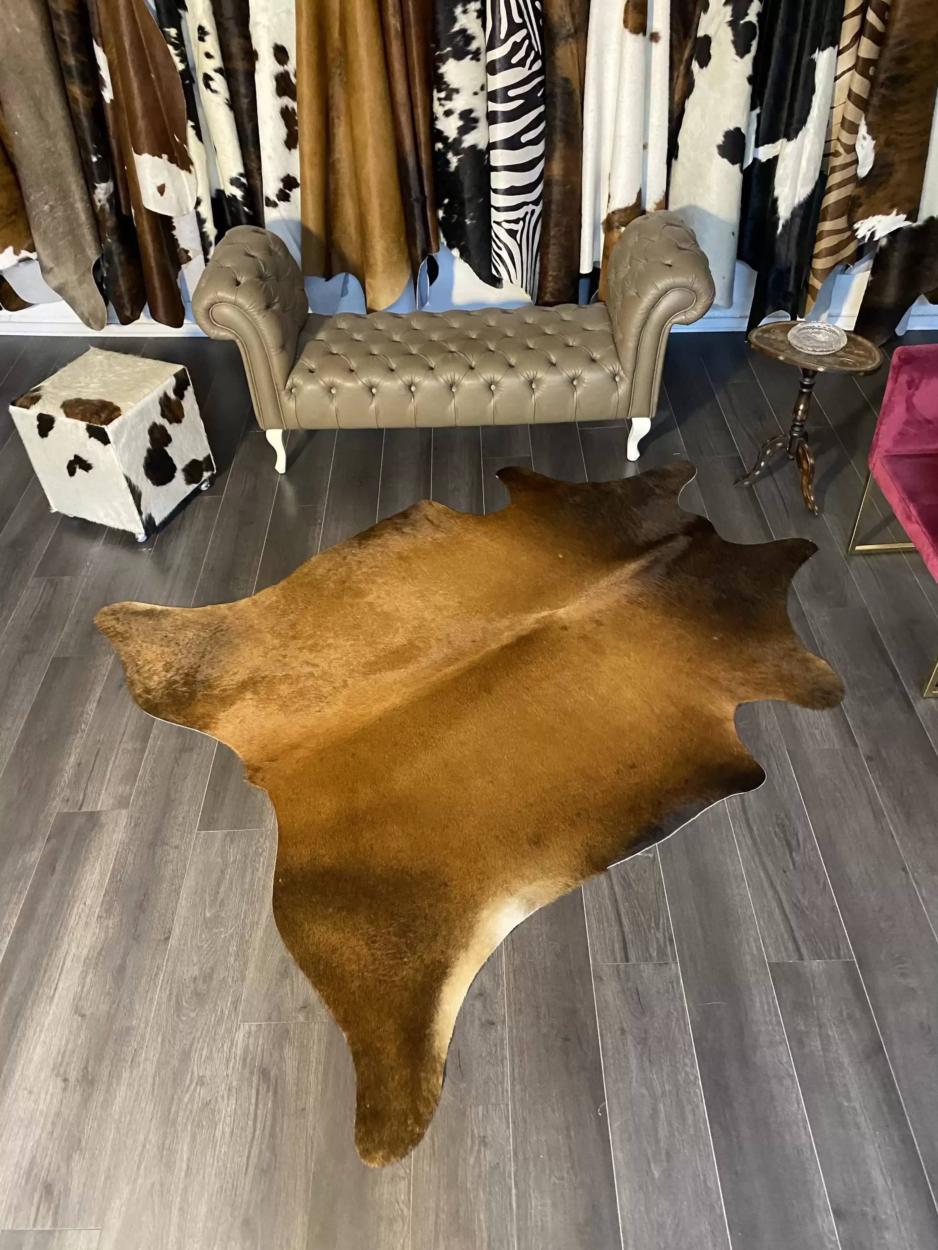 HAKİKİ DERİ DANA POSTU MIX KAHVE 190 x 225 - 1001000076