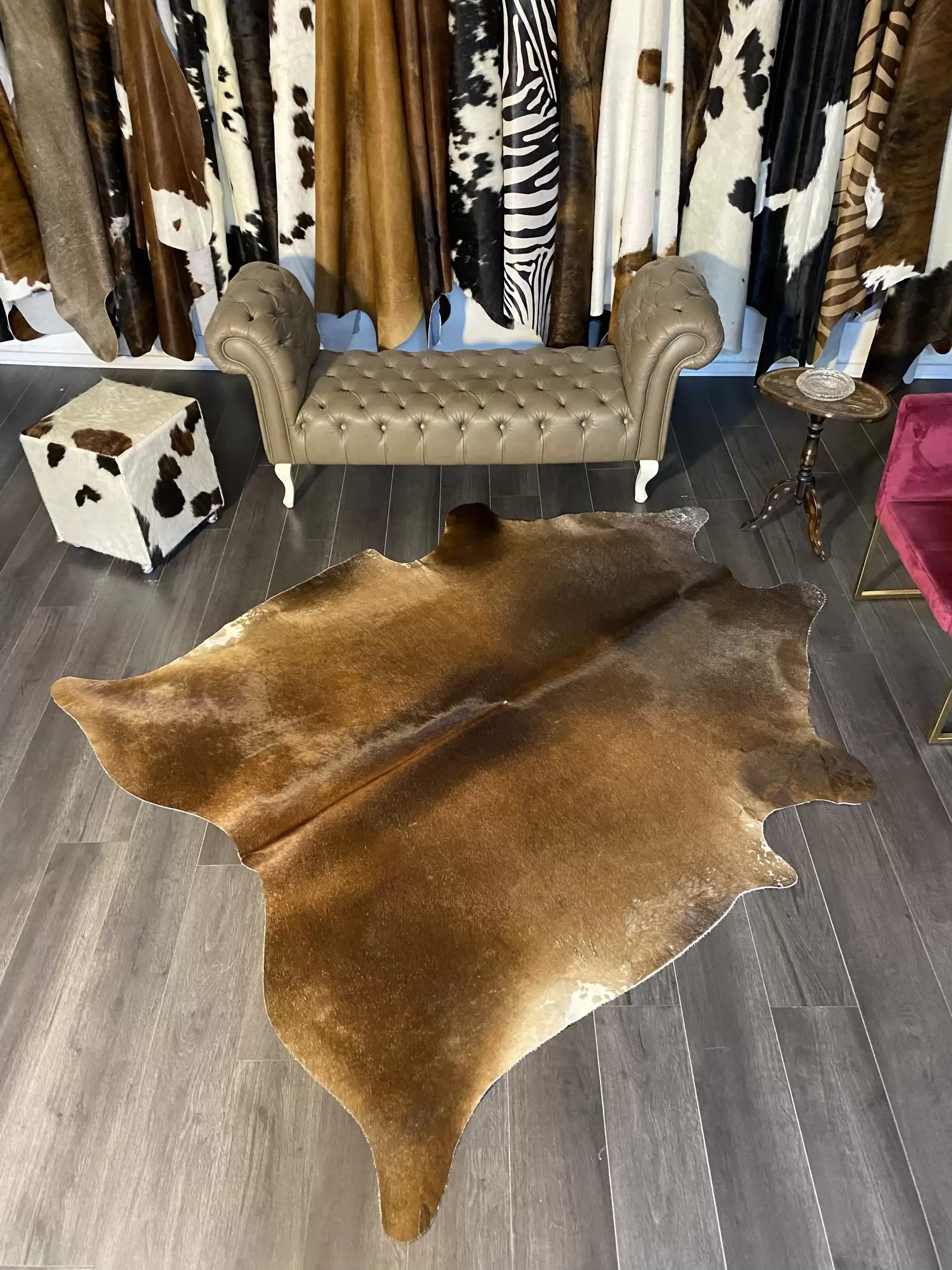 HAKİKİ DERİ DANA POSTU MIX KAHVE 190 x 225 - 1001000082