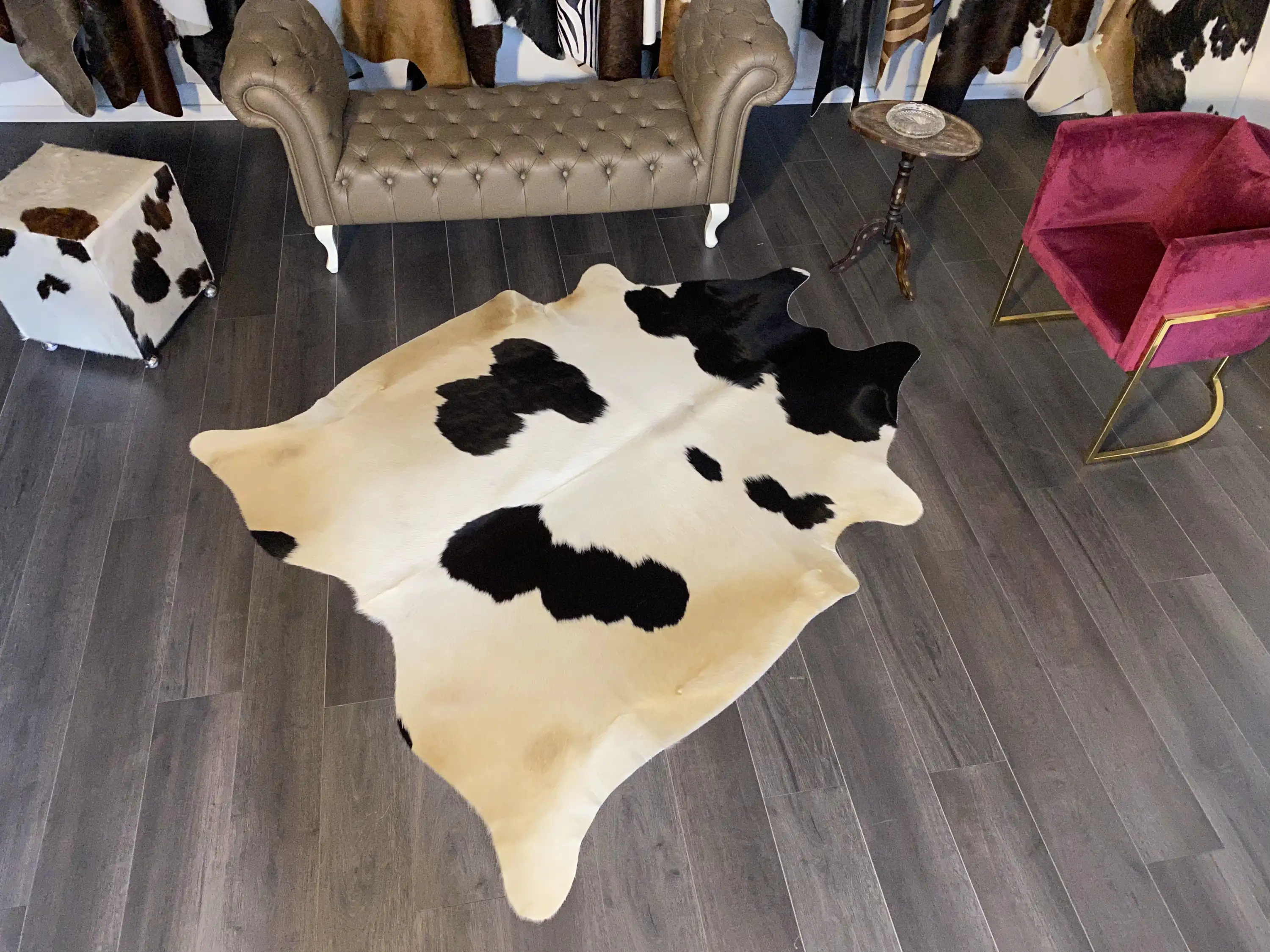 HAKİKİ DERİ DANA POSTU SİYAH - BEYAZ 170 x 210 - 0701000146