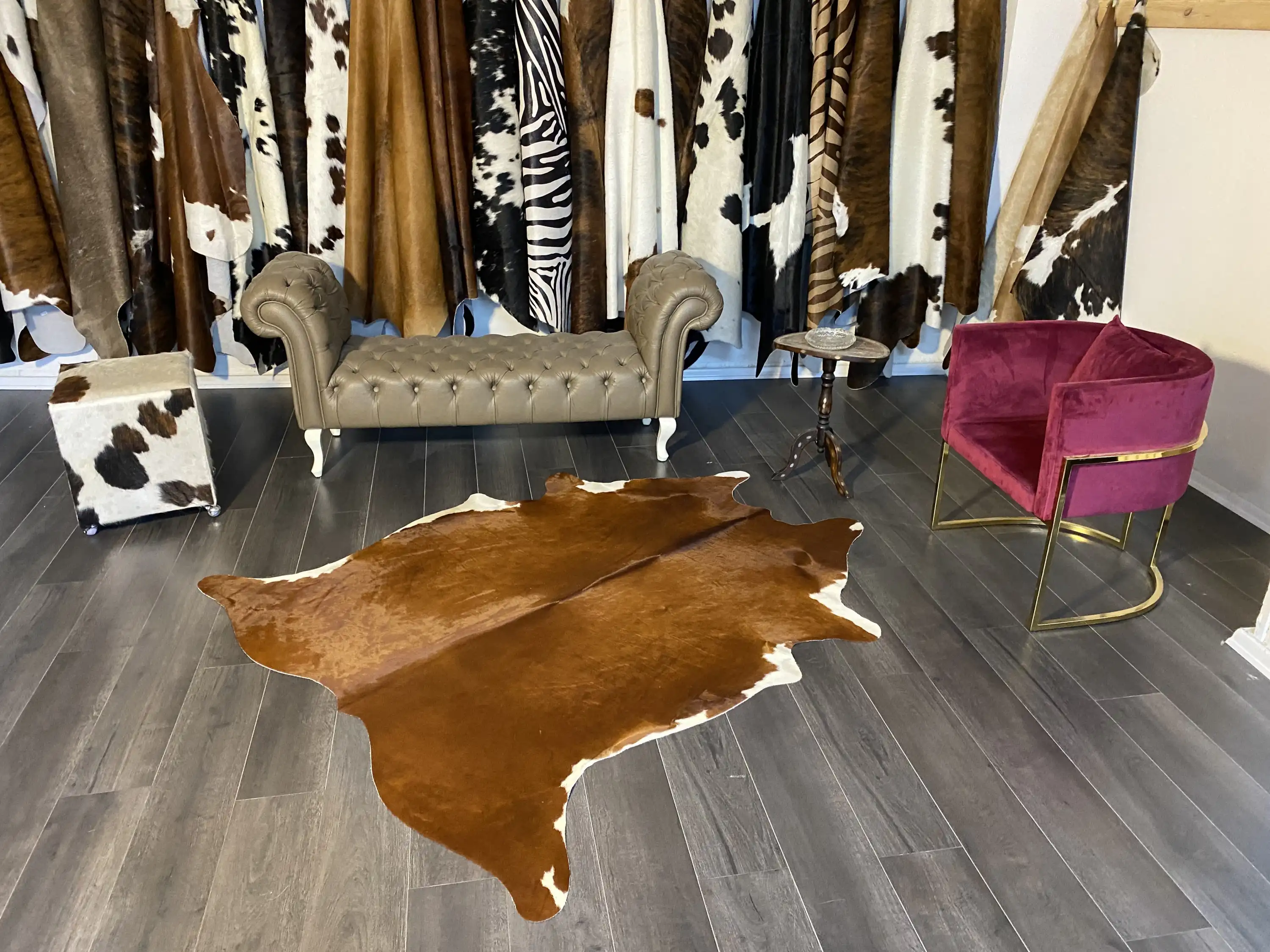 HAKİKİ DERİ DANA POSTU KAHVE - BEYAZ 170 x 190 - 0801000054