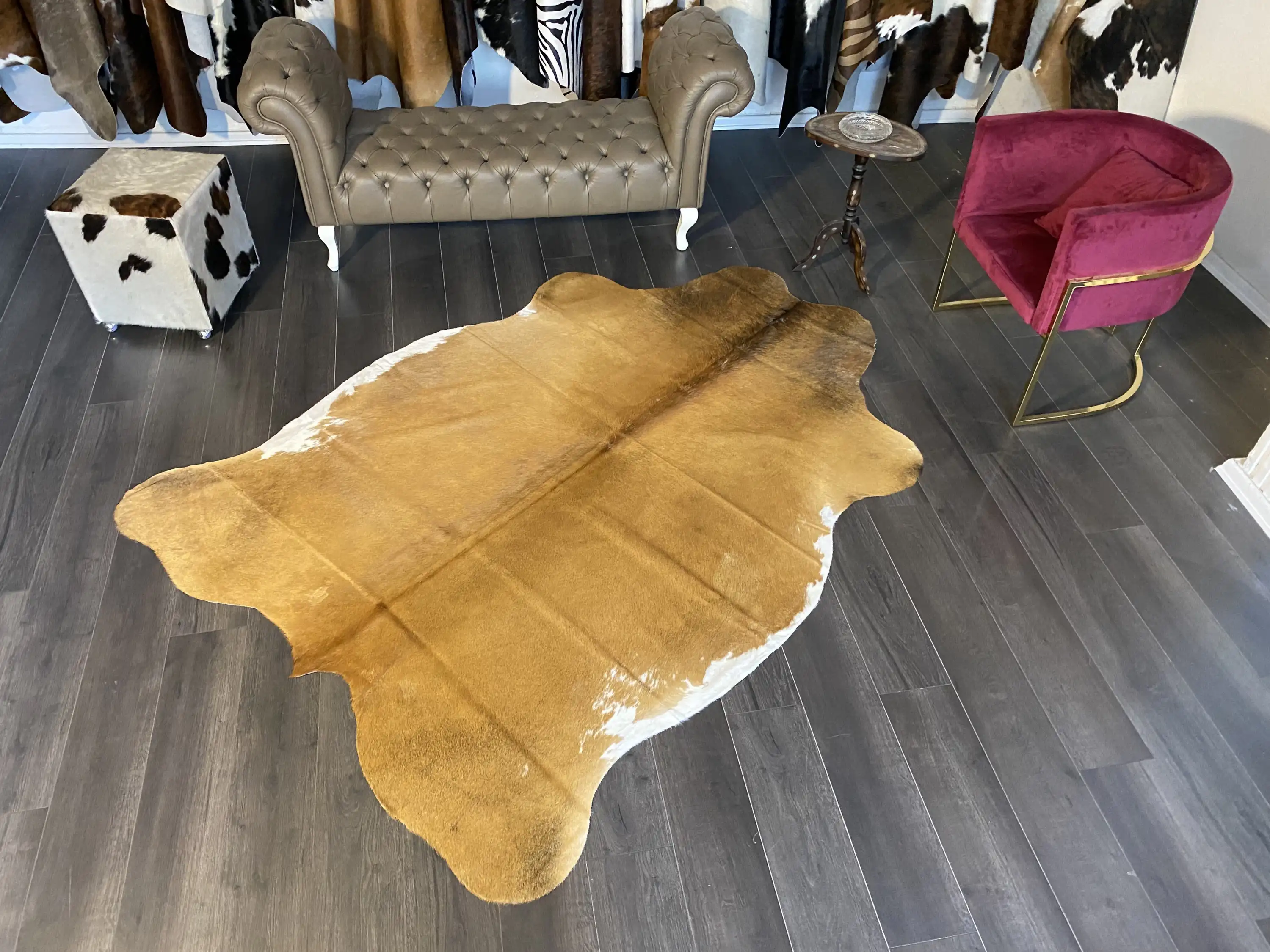 HAKİKİ DERİ DANA POSTU KAHVE - BEYAZ 170 x 235 - 0801000125